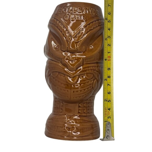 Vintage Jekyll and Hyde Club NYC Tiki Bar Mug Brown Tumbler Hawaiian Luau Glossy - Picture 8 of 8